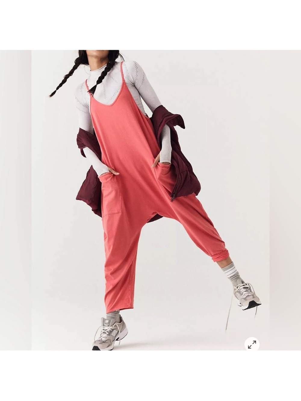 Hot Shot - Women’s Coral Casual Relaxed Onzie Pockets - S